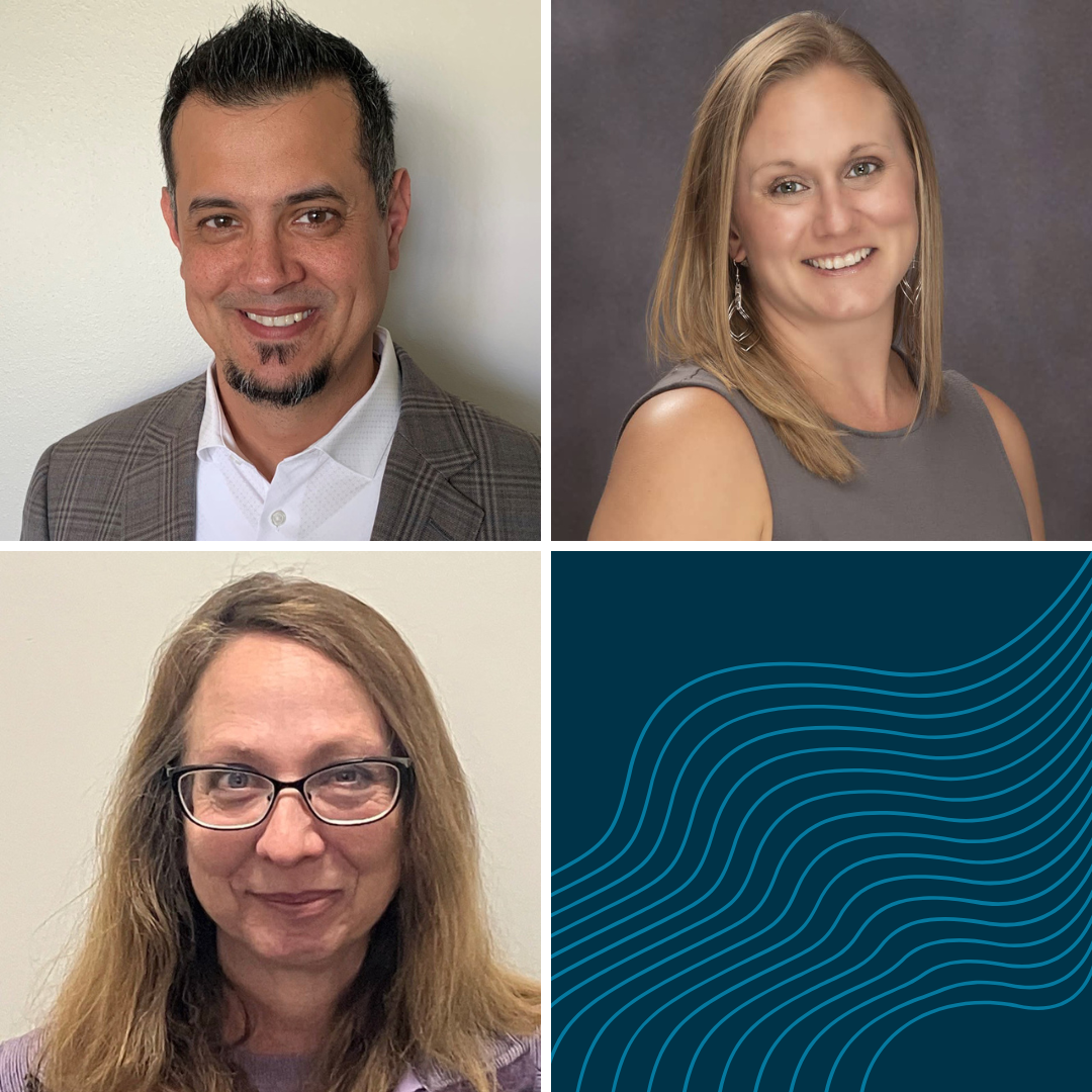 Portrait collage of Brad Negrete, Eve Jarboe, & Jamie Rich